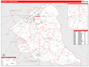 Florence Metro Area Wall Map Red Line Style