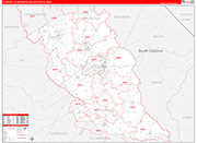 Florence Metro Area Wall Map Red Line Style