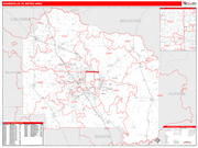 Gainesville Metro Area Wall Map Red Line Style