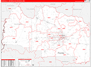 Gainesville Metro Area Wall Map Red Line Style
