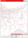 Gary Metro Area Wall Map Red Line Style