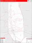 Hammond Metro Area Wall Map Red Line Style
