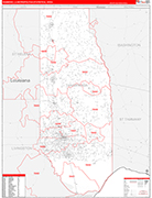 Hammond Metro Area Wall Map Red Line Style