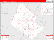 Harrisonburg Metro Area Wall Map Red Line Style