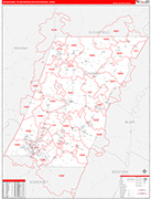 Johnstown Metro Area Wall Map Red Line Style