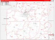 Jonesboro Metro Area Wall Map Red Line Style
