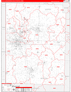 Joplin Metro Area Wall Map Red Line Style