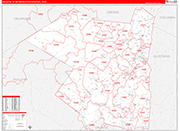 Kingston Metro Area Wall Map Red Line Style