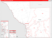 Laredo Metro Area Wall Map Red Line Style