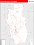 Logan Metro Area Wall Map Red Line Style