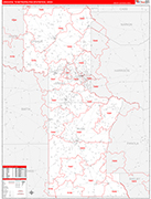 Longview Metro Area Wall Map Red Line Style