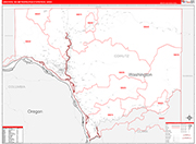 Longview Metro Area Wall Map Red Line Style