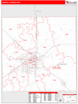 Lubbock Wall Map Red Line Style