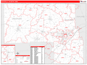Mansfield Metro Area Wall Map Red Line Style