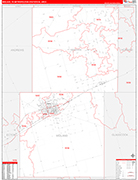 Midland Metro Area Wall Map Red Line Style