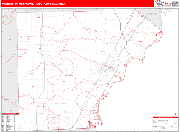 Monroe Metro Area Wall Map Red Line Style