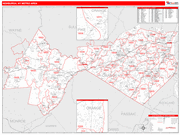 Newburgh Metro Area Wall Map Red Line Style