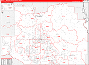 Ocala Metro Area Wall Map Red Line Style