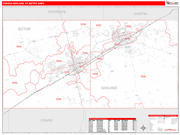 Odessa Metro Area Wall Map Red Line Style