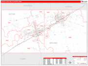 Odessa Wall Map Red Line Style