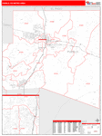 Pueblo Metro Area Wall Map Red Line Style