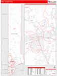 Reno Metro Area Wall Map Red Line Style