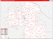 Rochester Metro Area Wall Map Red Line Style