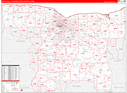 Rochester Metro Area Wall Map Red Line Style