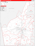 Rome Metro Area Wall Map Red Line Style
