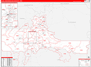 Salem Metro Area Wall Map Red Line Style