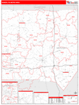 Sharon Metro Area Wall Map Red Line Style