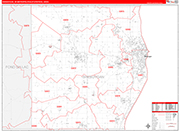 Sheboygan Metro Area Wall Map Red Line Style