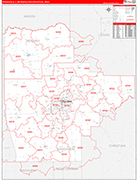 Springfield Metro Area Wall Map Red Line Style