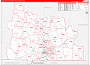 Springfield Metro Area Wall Map Red Line Style