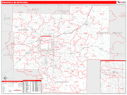Springfield Metro Area Wall Map Red Line Style