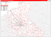 Syracuse Metro Area Wall Map Red Line Style