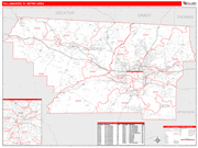 Tallahassee Metro Area Wall Map Red Line Style
