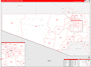 Tucson Metro Area Wall Map Red Line Style