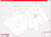 Victoria Metro Area Wall Map Red Line Style