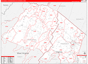 Winchester Metro Area Wall Map Red Line Style