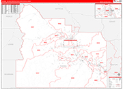 Yakima Metro Area Wall Map Red Line Style