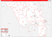 Yolo Metro Area Wall Map Red Line Style