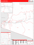 Yuma Metro Area Wall Map Red Line Style
