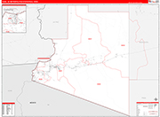 Yuma Metro Area Wall Map Red Line Style