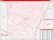 Arkansas  Map Red Line Style