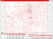Colorado  Map Red Line Style