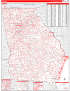 Georgia  Map Red Line Style
