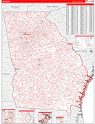 Georgia  Map Red Line Style
