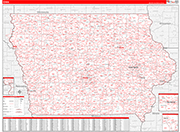 Iowa  Map Red Line Style
