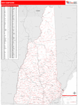 New Hampshire  Map Red Line Style